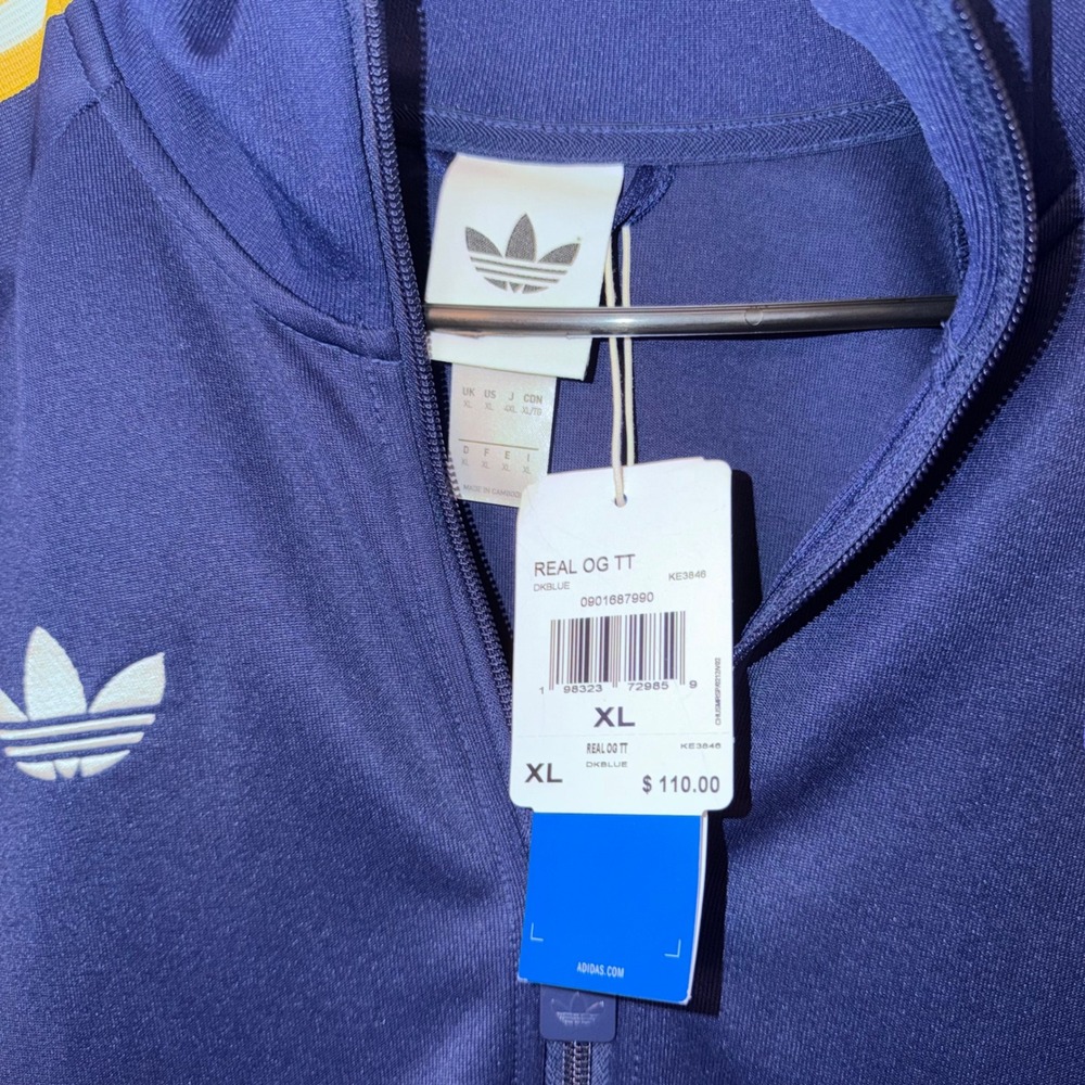 Adidas Originals Real Madrid Track Jacket XL Dark Blue Yellow KE3846 NWT - Picture 4 of 7